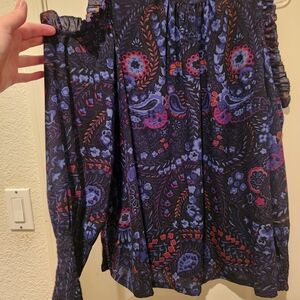 Colorful Paisley Off-Shoulder Dress
